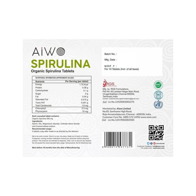 MyDiagnostics Aiwo SPIRULINA 500mg