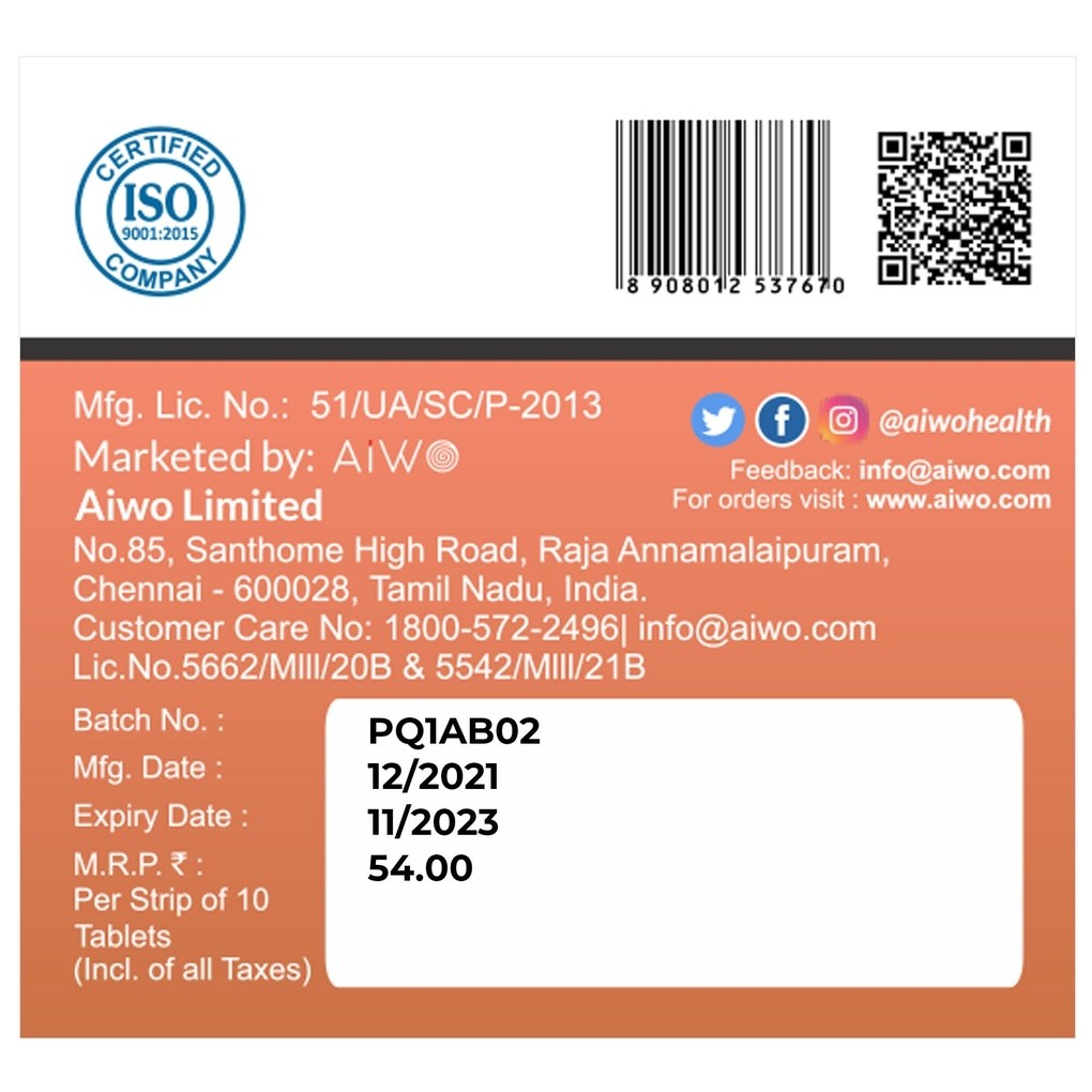 MyDiagnostics Aiwo HEALTHYVIT B 12 1500mcg