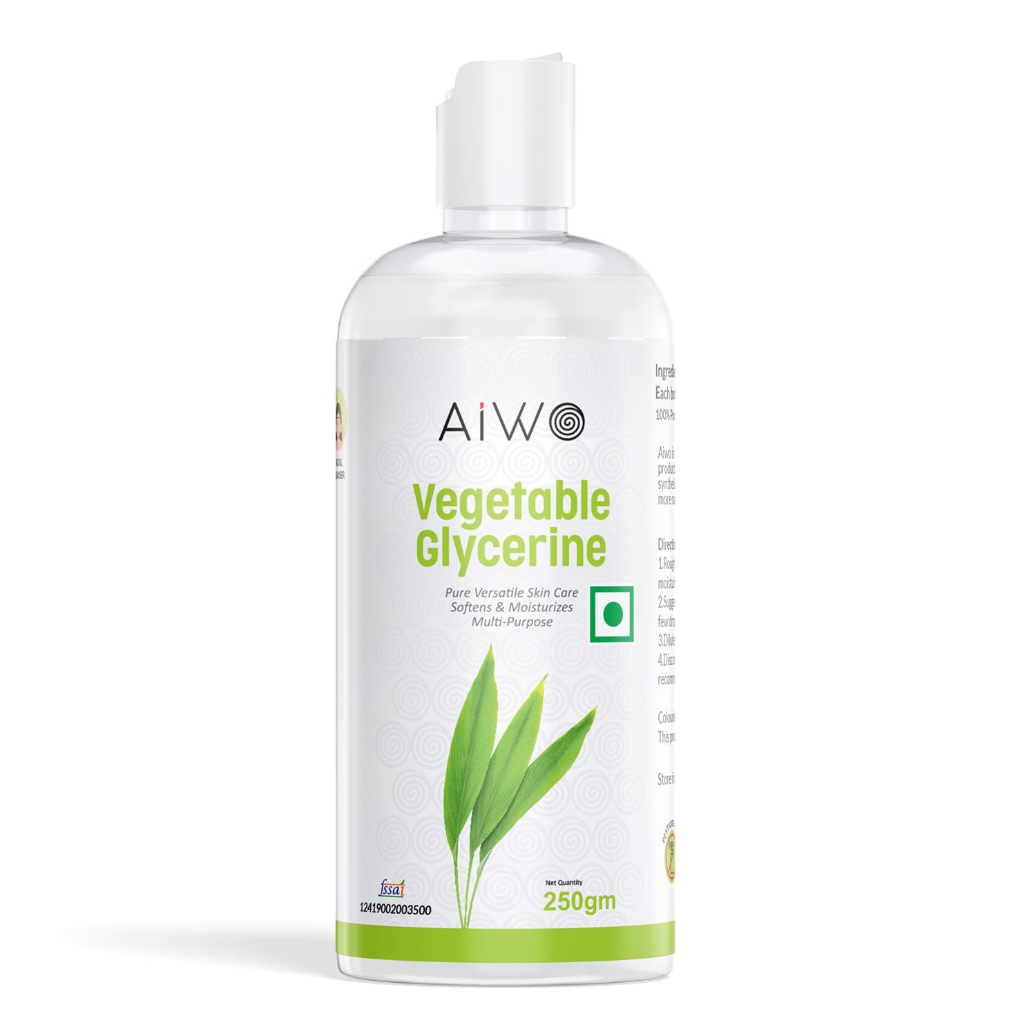 MyDiagnostics Aiwo Vegetable Glycerine 250gms Pure Versatile Skin Care Softens & Moisturizes Multi-Purpose
