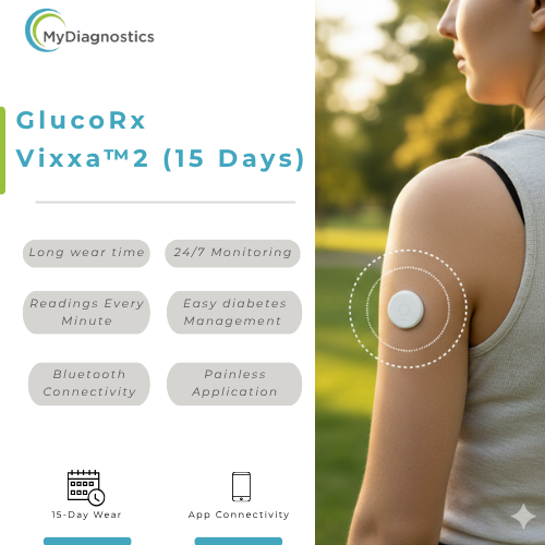 GlucoRx Vixxa™ 2 Continuous Glucose Monitoring Sensor (15 Days) - MyDiagnostics