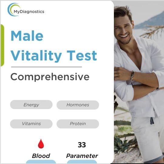MyDiagnostics Male Vitality - Energy, Male Sex Hormone & Ageing Blood Test in hyderabad