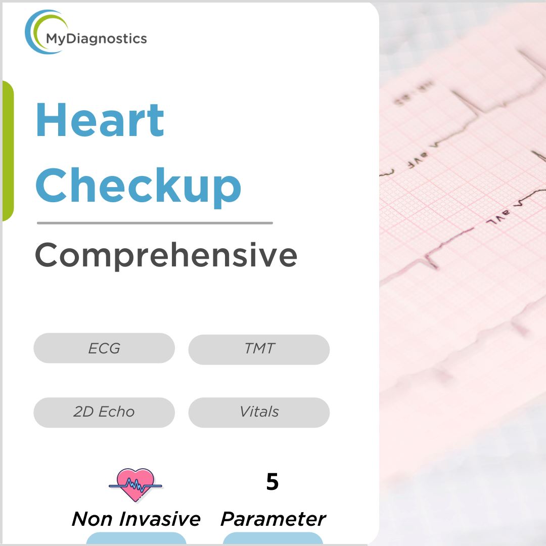 MyDiagnostics Comprehensive Heart Checkup - ECG, TMT & 2D Echo Test