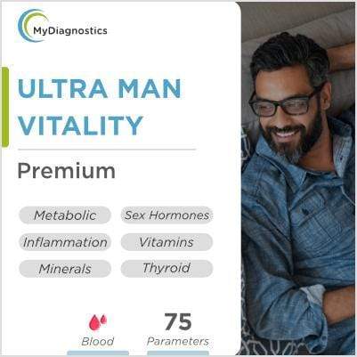 MyDiagnostics Ultra Man - Strength, Vitality, ED, Male Hormone Test & Ageing Blood Test in Gurgaon